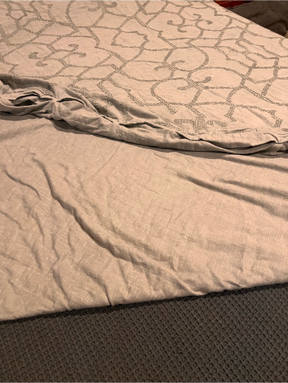 Restoration Hardware- full/queen embroidered duvet 100% cotton - Picture 3 of 8